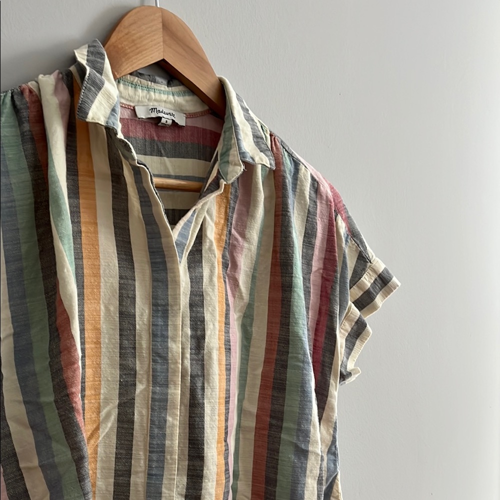 Madewell Red and Orange Casual Button Down Shirt